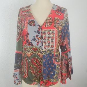 Olive hill floral high low blouse size small